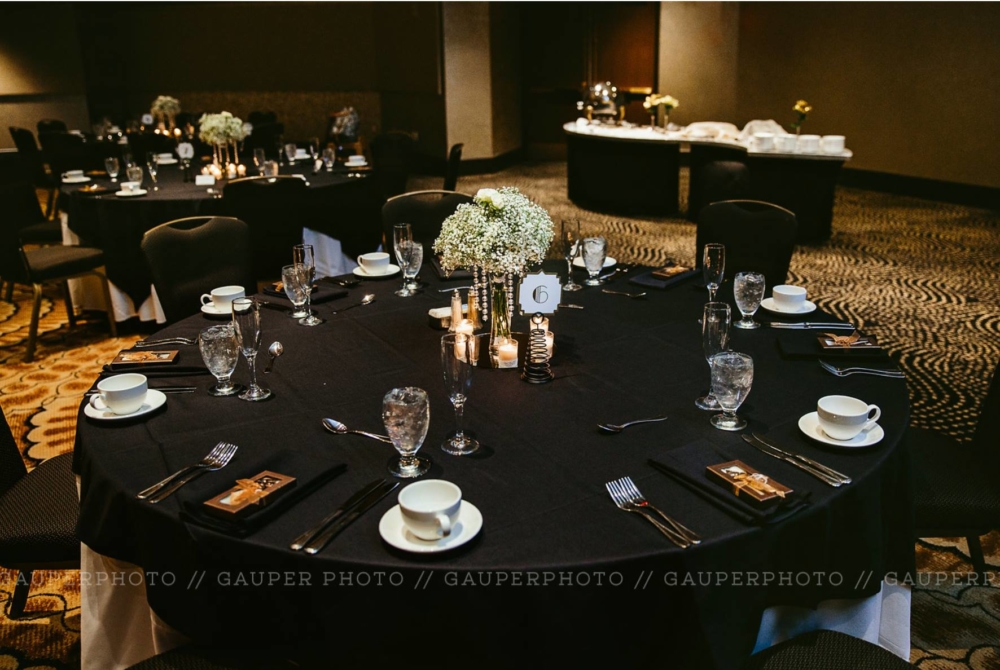 Arcadia Ballroom Reception Table Setup, New Year&#039;s Eve